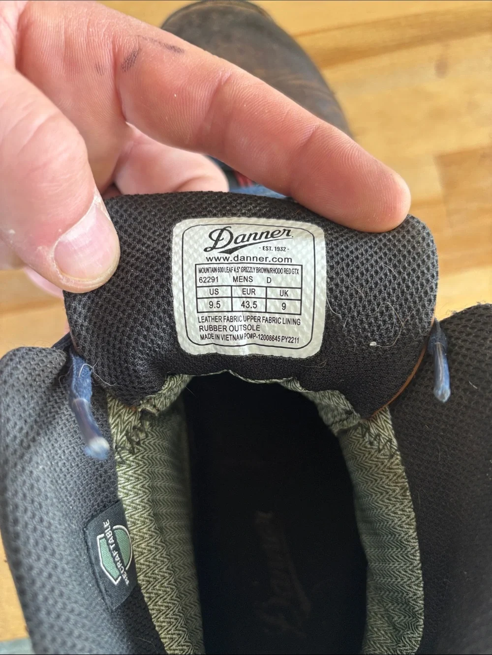Danner Brown Leather Hiking Boots with Blue Laces